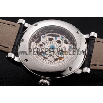 Patek Philippe Grand Complications Black Skeleton Dial Stainless Steel Case Black Leather Strap 1453812