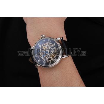 Patek Philippe Grand Complications Black Skeleton Dial Stainless Steel Case Black Leather Strap 1453812