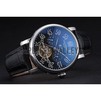 Patek Philippe Grand Complications Stainless Steel Case Black Dial Roman Numerals Black Leather Bracelet 622256