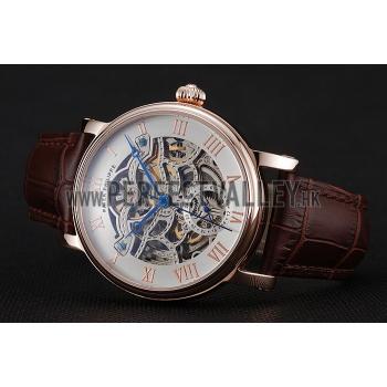 Patek Philippe Grand Complications White Skeleton Dial Rose Gold Case Brown Leather Strap 1453808