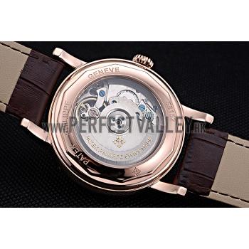 Patek Philippe Geneve Grand Complications Rose Dial Tourbillon Brown Leather Band  622158