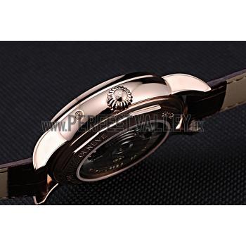 Patek Philippe Geneve Grand Complications Rose Dial Tourbillon Brown Leather Band  622158