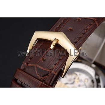 Patek Philippe Calatrava Gold Dial Gold Case Brown Leather Strap  622846