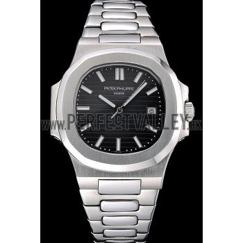 Patek Philippe Nautilus Black Dial Stainless Steel Case   622719