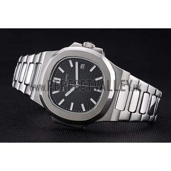 Patek Philippe Nautilus Black Dial Stainless Steel Case   622719