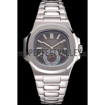 Patek Philippe Nautilus Gray Dial Stainless Steel Case And Bracelet