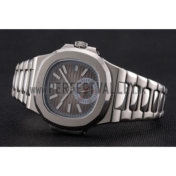 Patek Philippe Nautilus Gray Dial Stainless Steel Case And Bracelet