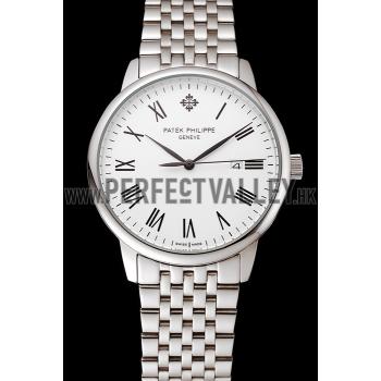 Patek Philippe Calatrava White Dial Stainless Steel Case And Bracelet 1453833