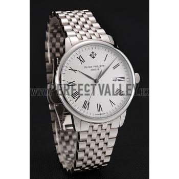 Patek Philippe Calatrava White Dial Stainless Steel Case And Bracelet 1453833