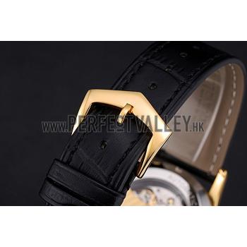 Cheap Patek Philippe Calatrava Black Dial Gold Case Black Leather Strap  622845