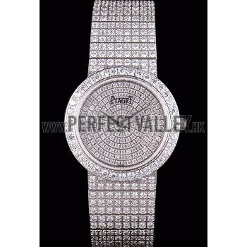 Cheap Piaget Swiss Limelight Diamonds Encrusted Stainless Steel Watch 80297