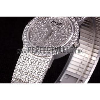 Cheap Piaget Swiss Limelight Diamonds Encrusted Stainless Steel Watch 80297