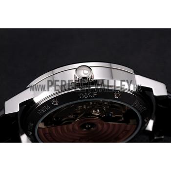 Piaget Altiplano Date Black Dial Stainless Steel Case Black Leather Strap