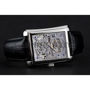 Swiss Piaget Emperador Tourbillon Skeleton Silver Case Brown Leather Bracelet 1453945 Replica