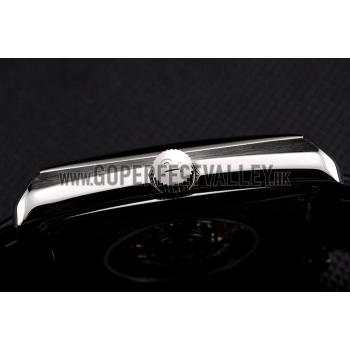 Swiss Piaget Emperador Tourbillon Skeleton Silver Case Brown Leather Bracelet 1453945 Replica