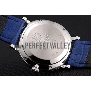 Piaget Altiplano Silver Case Blue Dial Blue Leather Bracelet  622630