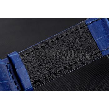 Piaget Altiplano Silver Case Blue Dial Blue Leather Bracelet  622630