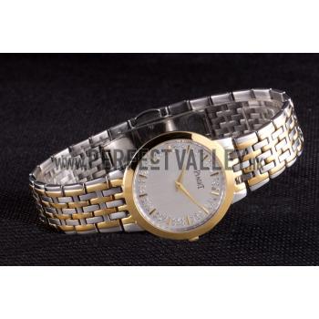 Piaget Traditional Gold Case Double Studded Minute Markers White Dial