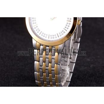 Piaget Traditional Gold Case Double Studded Minute Markers White Dial