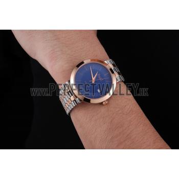 Swiss Piaget Traditional Blue Dial Gold Case Two Tones Stainless Steel Strap