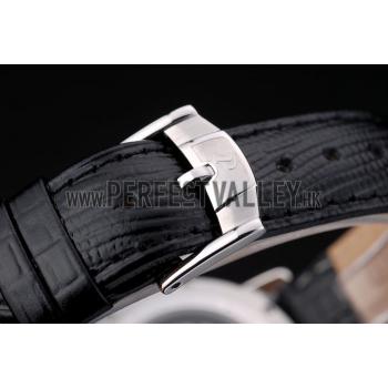 Piaget Swiss Traditional Grey Dial Black Leather Strap 7627