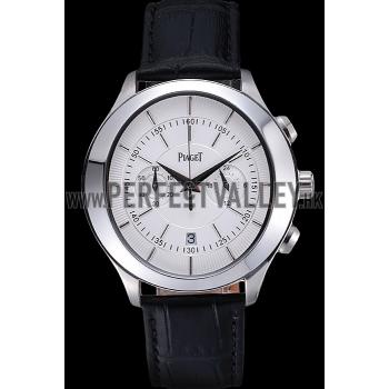 Piaget Gouverneur Chronograph Stainless Steel White Dial 621981