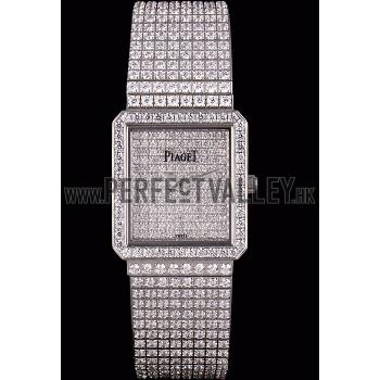 Piaget Swiss Limelight Diamonds Encrusted Stainless Steel Watch 80295 Replica