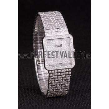 Piaget Swiss Limelight Diamonds Encrusted Stainless Steel Watch 80295 Replica