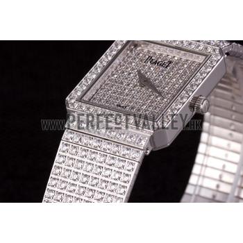 Piaget Swiss Limelight Diamonds Encrusted Stainless Steel Watch 80295 Replica