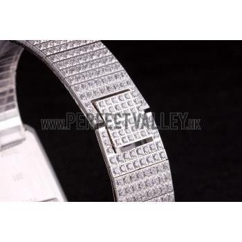 Piaget Swiss Limelight Diamonds Encrusted Stainless Steel Watch 80295 Replica