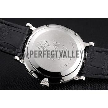 Replica Piaget Altiplano Silver Case Black Dial Black Leather Bracelet  622629