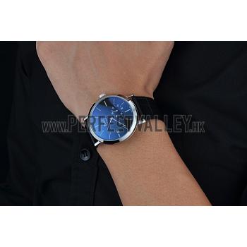 Replica Piaget Altiplano Silver Case Black Dial Black Leather Bracelet  622629