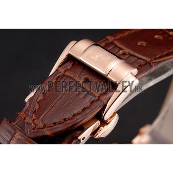 Replica Swiss Piaget Altiplano Diamond Set Rose Gold Case And Pearl Dial Brown Leather Strap 1453744