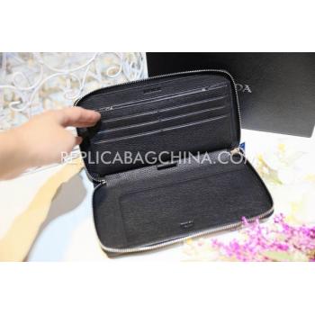 Prada Purse Wallet Calfskin Black HM00018