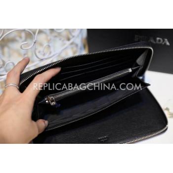 Prada Purse Wallet Calfskin Black HM00018