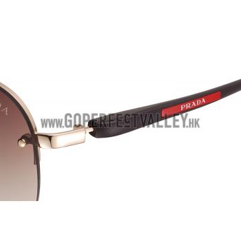 Prada Sporty Linea Rossa Logo Brown Temples Sunglasses 308214