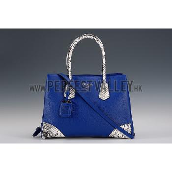 Prada  Satchel Blue And Python Handles 18926832 Replica