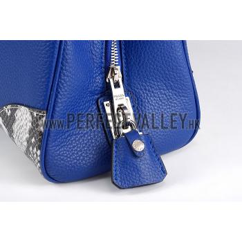 Prada  Satchel Blue And Python Handles 18926832 Replica