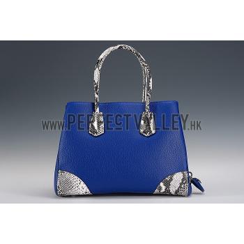 Prada  Satchel Blue And Python Handles 18926832 Replica