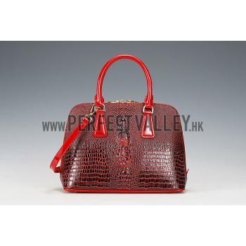 Cheap Prada Promenade Crocodile Leather Bag Red