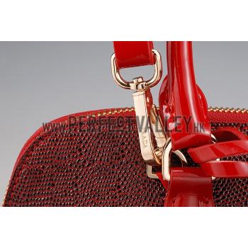 Cheap Prada Promenade Crocodile Leather Bag Red