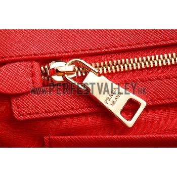 Prada Double Tote Red With Black Python Handles 18926811