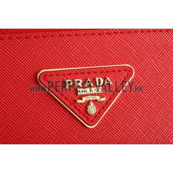 Prada Double Tote Red With Black Python Handles 18926811