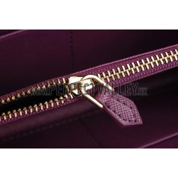 Prada Saffiano Leather Zip Around Small Purple Wallet Replica