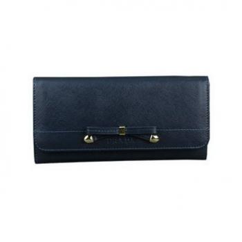 Prada  1M2383 Wallet Cow Leather Blue