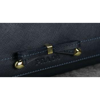 Prada  1M2383 Wallet Cow Leather Blue