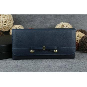 Prada  1M2383 Wallet Cow Leather Blue