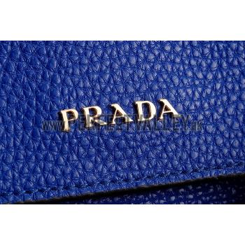 Prada Double Tote Blue With Python Handles