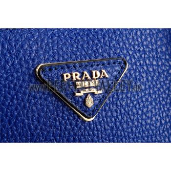 Prada Double Tote Blue With Python Handles