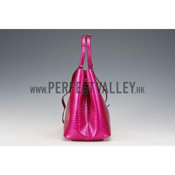 Prada Double Tote Crocodile Leather Bag Fuchsia